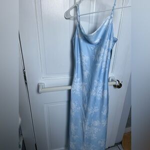 Altar'd State Light Blue Floral Midi Dress